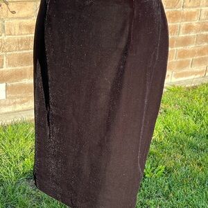 White House Black Market Black Velvet Pencil Skirt
